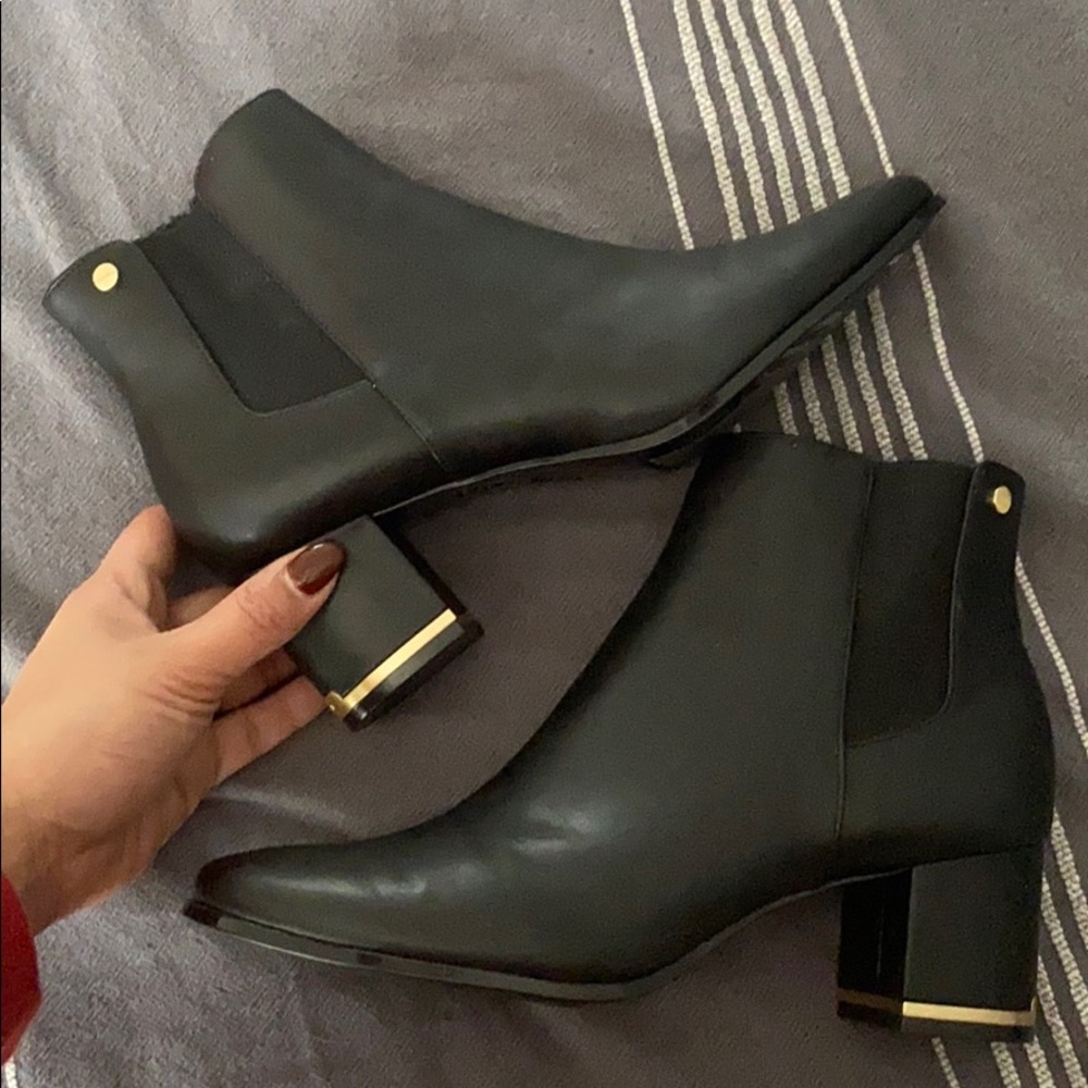 Calvin Klein Fiorianna Booties in Black & Gold
